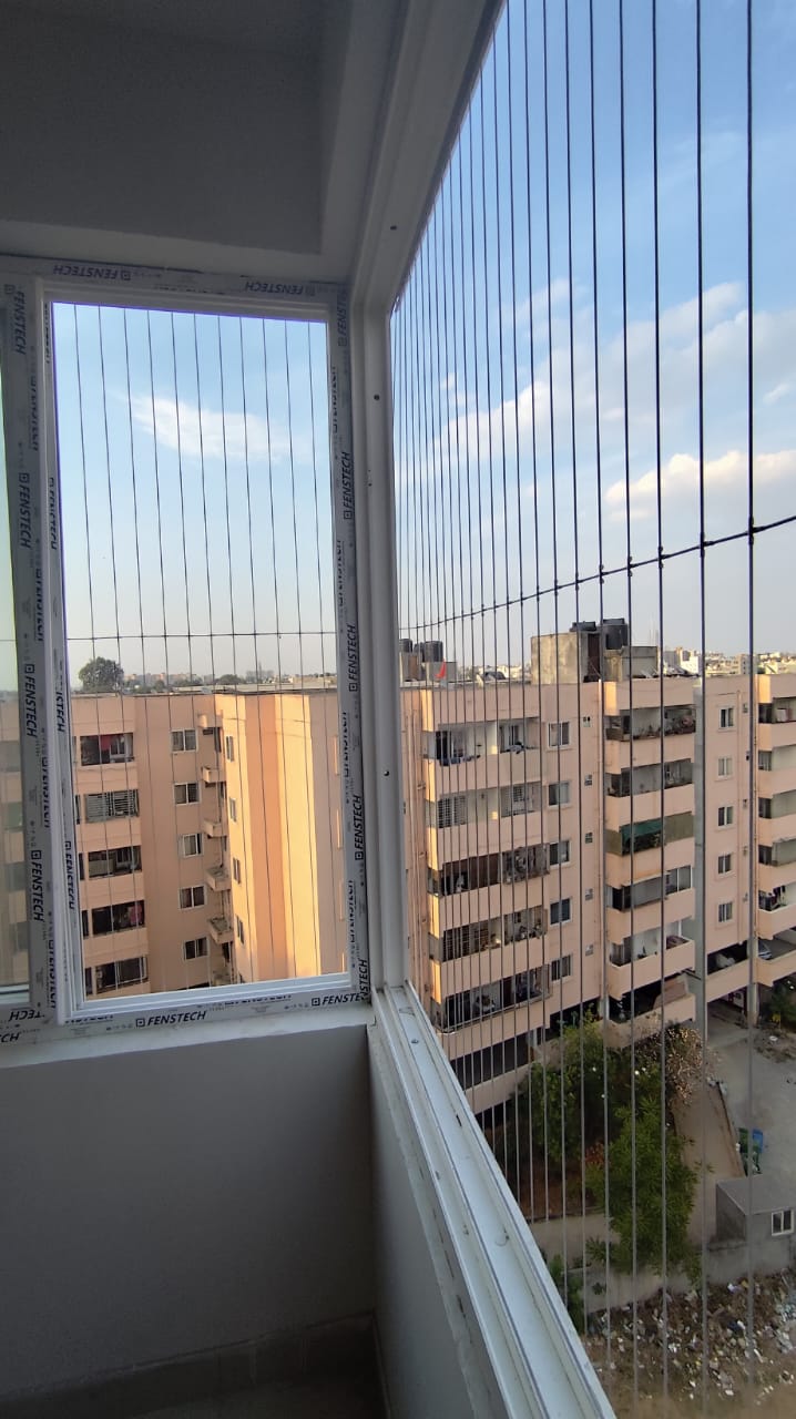 Terrace invisible grill installation